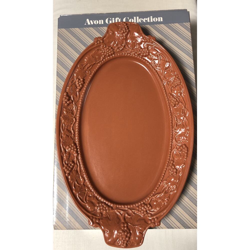 Vintage Avon Gift Collection Terra Cotta Platter Weiss Brazil 14.75X9 Inches New